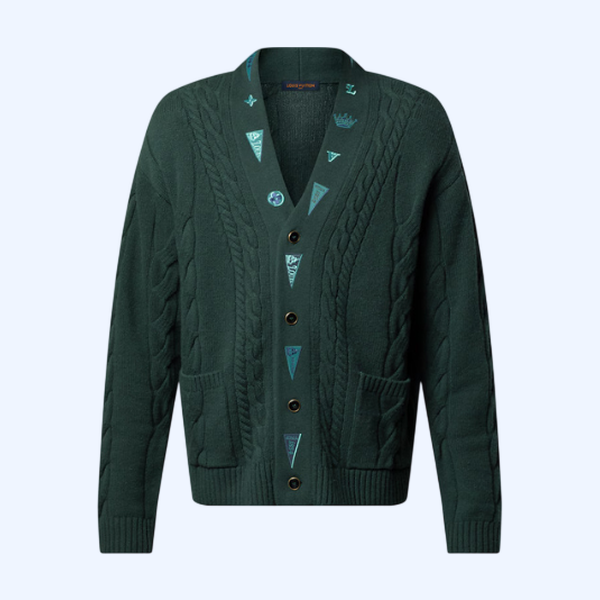 엠브로이더드 케이블 니트 가디건