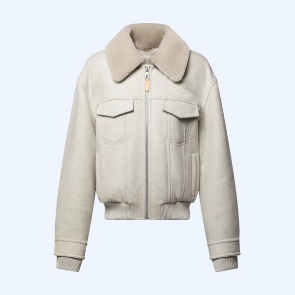 울 블루종 위드 시어링 칼라