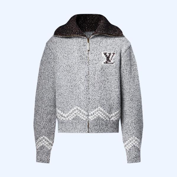 지퍼 니티드 블루종