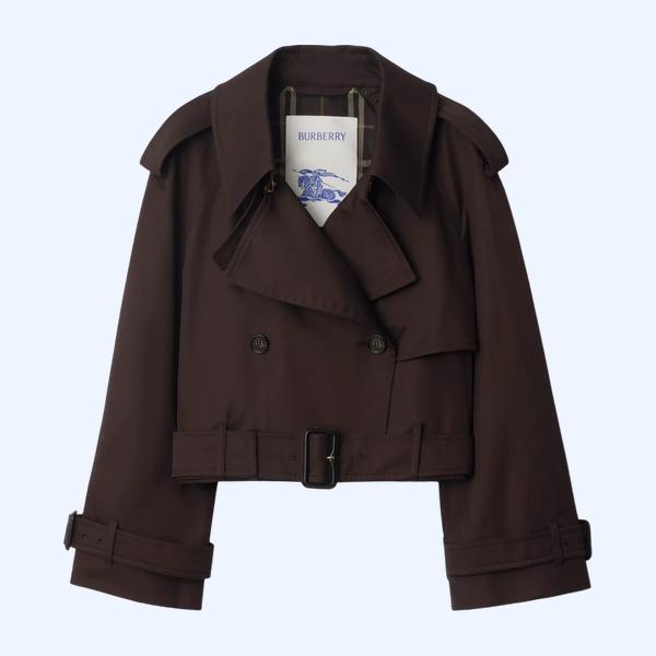 크롭 개버딘 트렌치 재킷