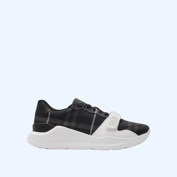 체크 스웨이드 레더 스니커즈