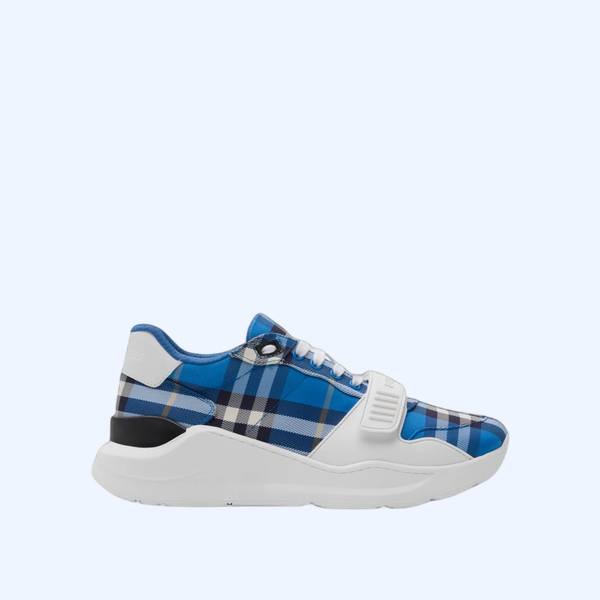 체크 스웨이드 레더 스니커즈