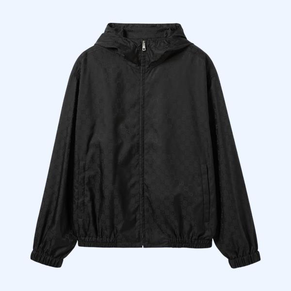 GG 나일론 자카드 지퍼 재킷