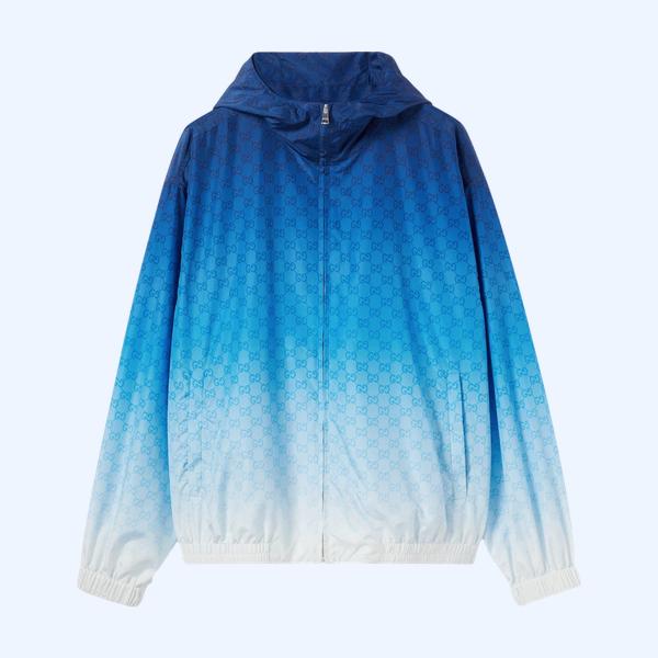 프린트 테크니컬 포플린 지퍼 재킷