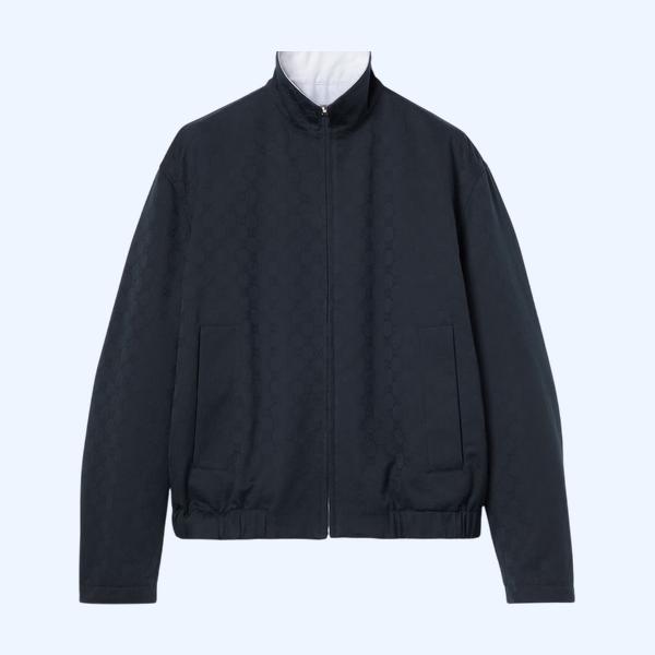 리버서블 코튼 개버딘 지퍼 재킷