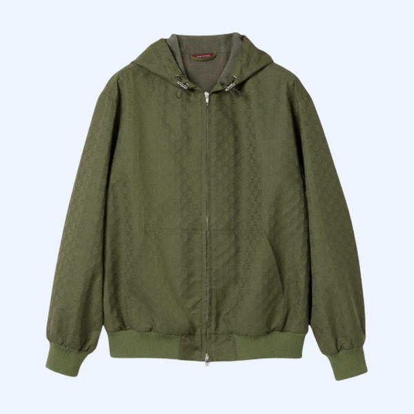 GG 코튼 립스탑 후드 재킷