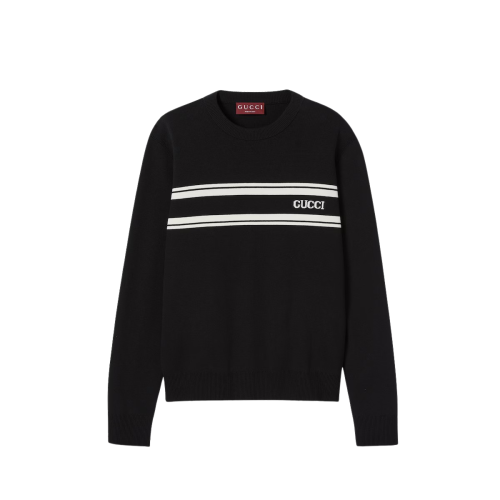 인타르시아 디테일의 실크 코튼 스웨터