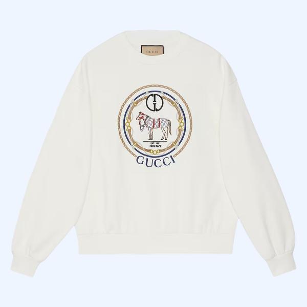 자수 코튼 저지 스웨트셔츠