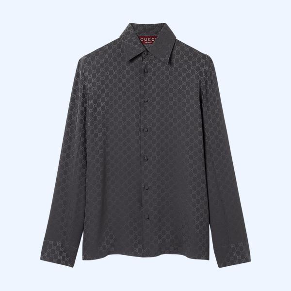 GG 실크 자카드 셔츠