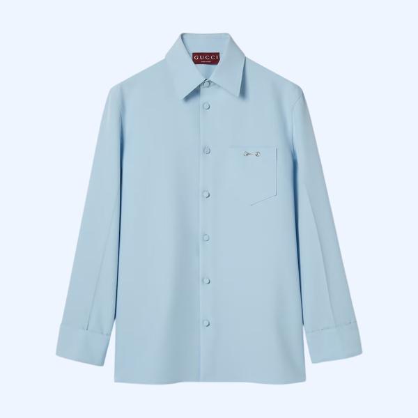 홀스빗 디테일의 폴리에스테르 트윌 셔츠