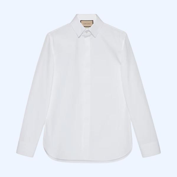 더블 G 코튼 실크 셔츠