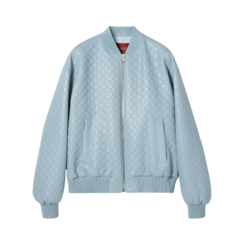 GG 엠보스 레더 봄버 재킷