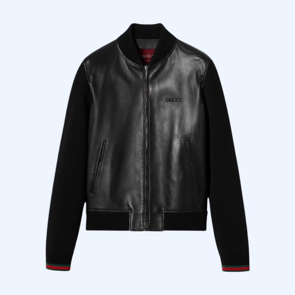 나파 레더 및 니트 봄버 재킷