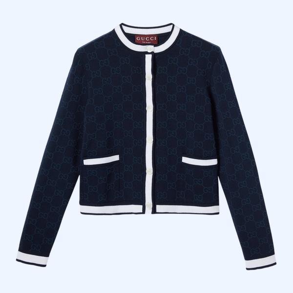 GG 파인 코튼 자카드 가디건