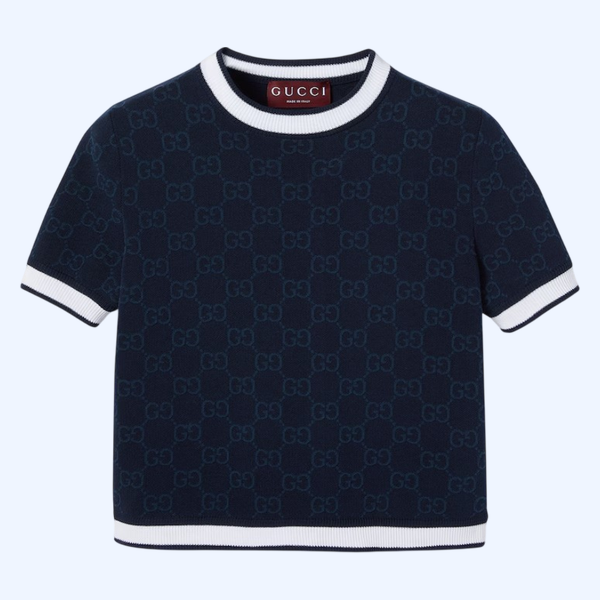 GG 파인 코튼 자카드 탑