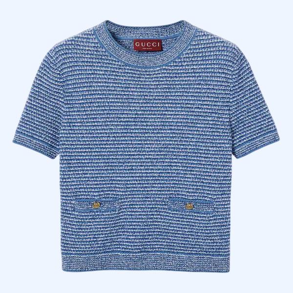 파인 코튼 크루넥 탑