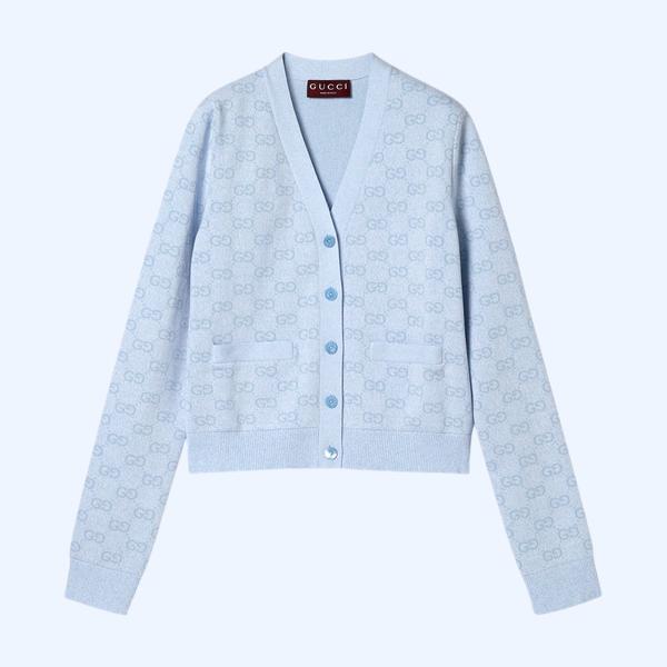 파인 코튼 GG 자카드 가디건