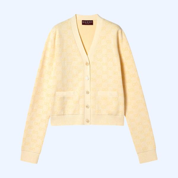 파인 코튼 GG 자카드 가디건
