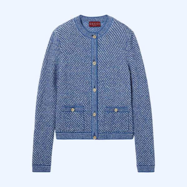 파인 코튼 크루넥 가디건