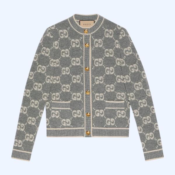 GG 울 부클레 자카드 가디건