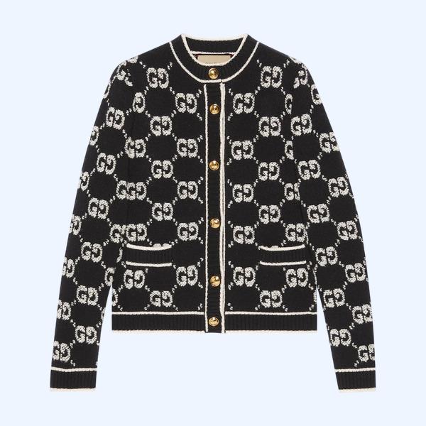 GG 울 부클레 자카드 가디건