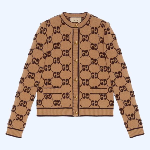 GG 울 부클레 자카드 가디건