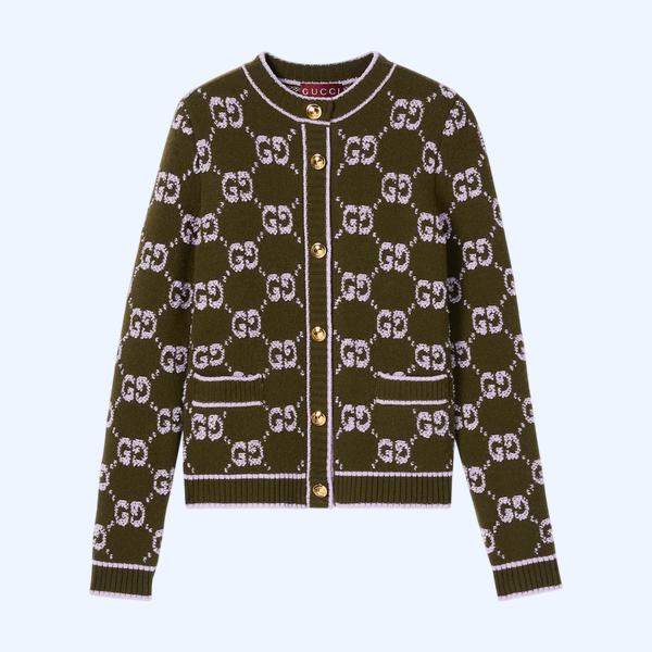 GG 울 부클레 자카드 가디건