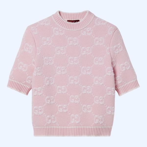 GG 울 부클레 자카드 탑