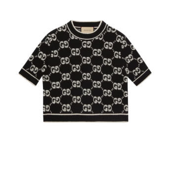 GG 울 부클레 자카드 탑