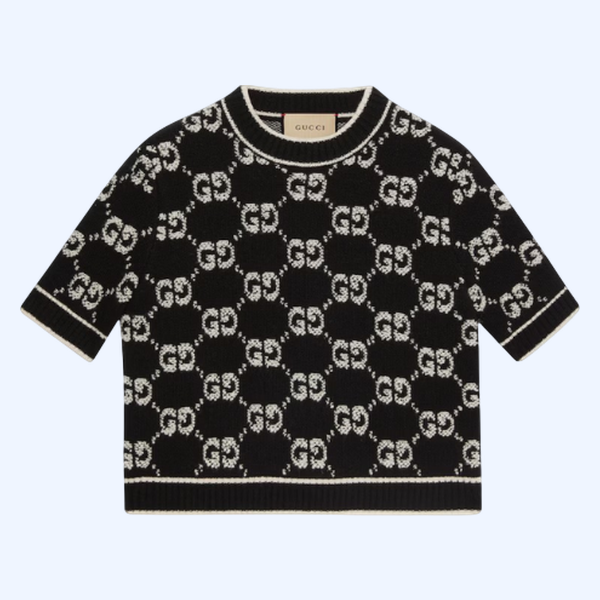 GG 울 부클레 자카드 탑