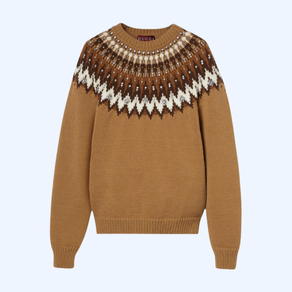 노르웨지안 울 자카드 스웨터