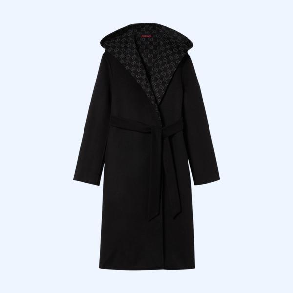 리버서블 GG 실크 울 블렌드 코트