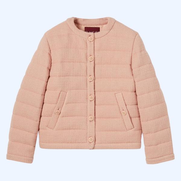 텍스처드 울 트위드 패딩 재킷