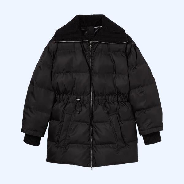 로고 디테일의 개버딘 파인 나일론 재킷