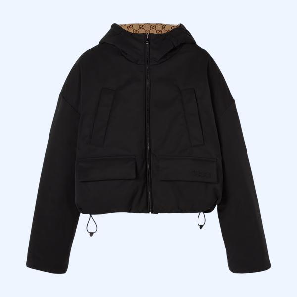 리버서블 폴리에스테르 봄버 재킷