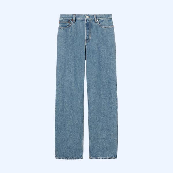 쁘띠 핏 배기 데님 팬츠