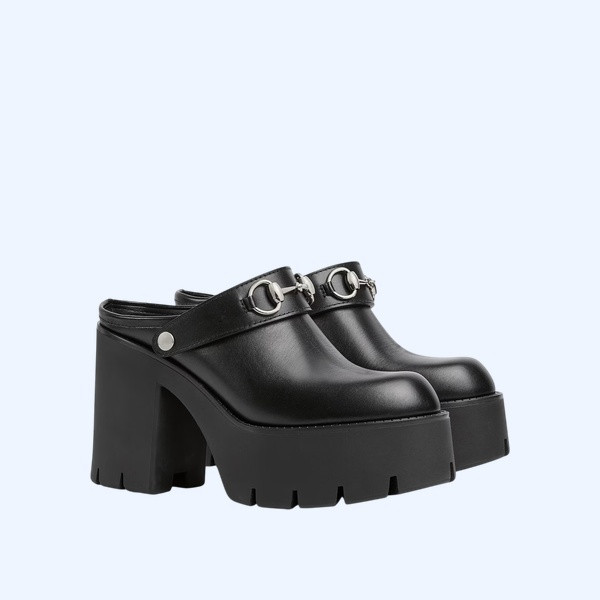 여성 홀스빗 플랫폼 뮬