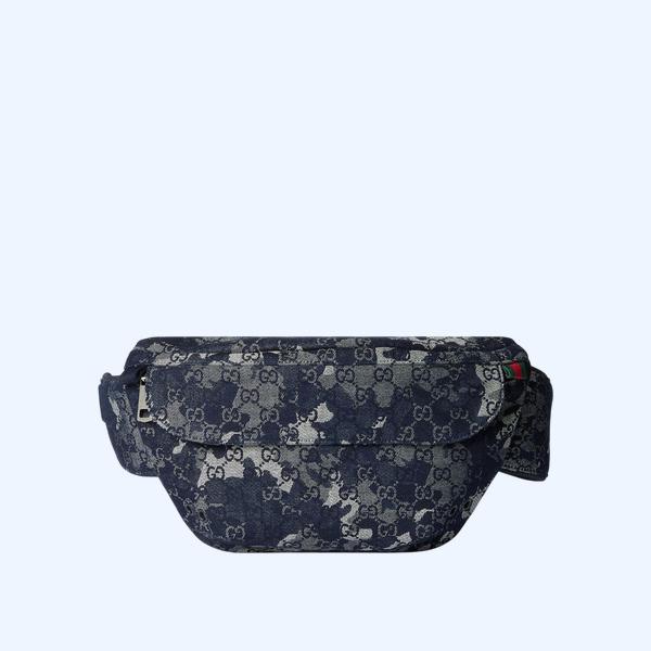 GG 데님 라지 벨트백