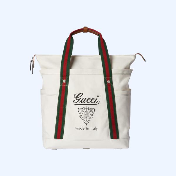 프린트 캔버스 라지 토트백