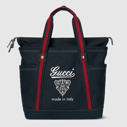 프린트 캔버스 라지 토트백