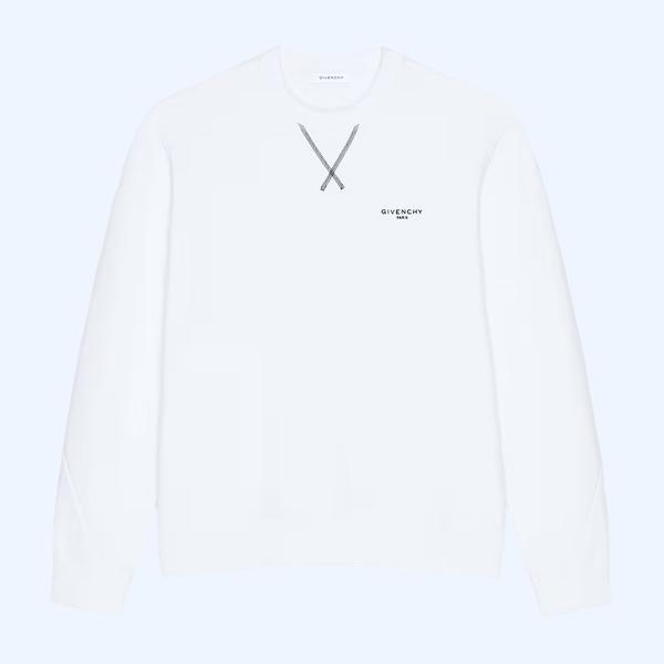 GIVENCHY Paris의 플리스 소재 Couture Seam 스웨트셔츠 화이트