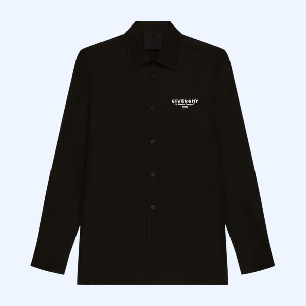 GIVENCHY 스탬프 자수가 있는 코튼 팝린 셔츠