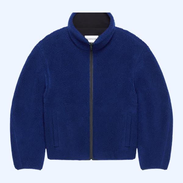 GIVENCHY 파리 자수가 있는 울 플리스 소재의 봄버 재킷