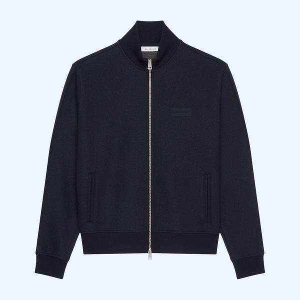 GIVENCHY 패치가 달린 울 캐시미어 지퍼 스웨트셔츠