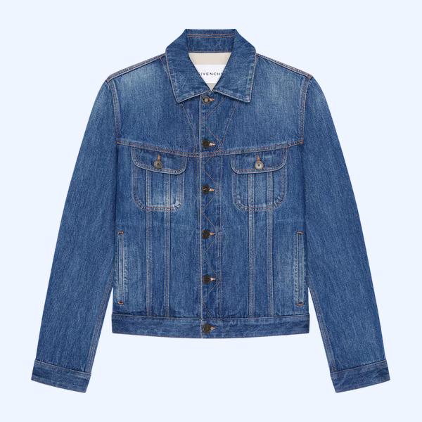 중간 블루 데님 재킷