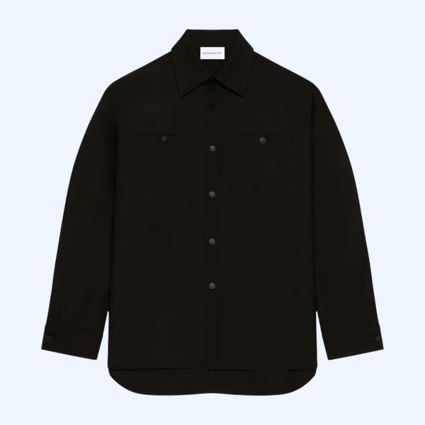 플란넬 소재의 쿠튀르 심 오버셔츠