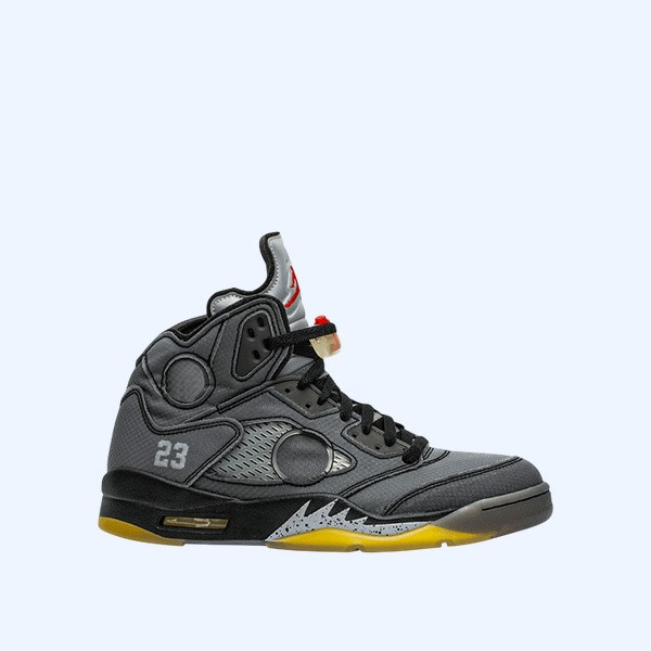 조던 5 x 오프화이트 레트로 SP 블랙 모슬린