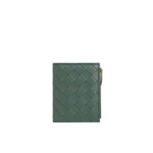 보테가 베네타 스몰 인트레치아토 폴더형 지퍼 지갑 그린