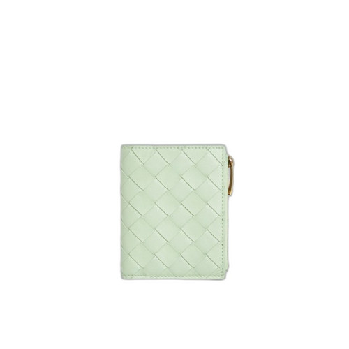 보테가 베네타 스몰 인트레치아토 폴더형 지퍼 지갑 민트