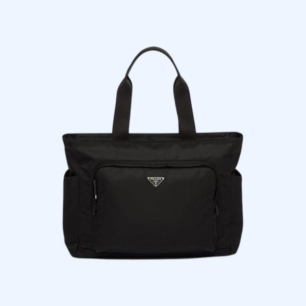 프라다 리나일론 사피아노 레더 토트백
